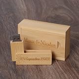 RXFSP 32GB Bamboo USB Flash Drive Personalised Engraved Gift Wedding Graduation view 3
