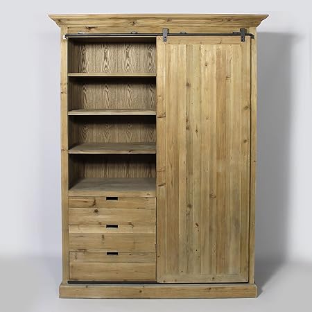Authentiq Sliding Door Wardrobe Solid Pine Recycled Wood Amazon