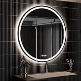 ROOMTEC 24 Inches LED Bathroom Mirror with Front and Backlit,Anti-Fog,3 Colors and Dimmable Light(ETL/UL Certification)