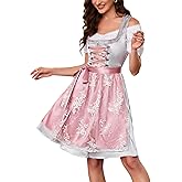 IIBOOYYE Women's Elegant German Oktoberfest Costumes 3 Piece Dirndl Dresses for Bavarian Carnival