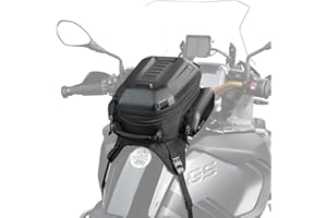 abamita Rhinowalk Motorcycle Tank Bag Waterproof Backpack Hard-shell Expandable Rhinowalk Motorcycle Bags 15-18L Carbon Fiber Black