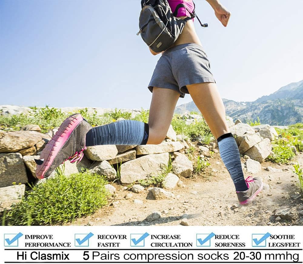 Graduated Medical Compression Socks for Women&Men 20-30mmhg Knee High Sock : Clothing