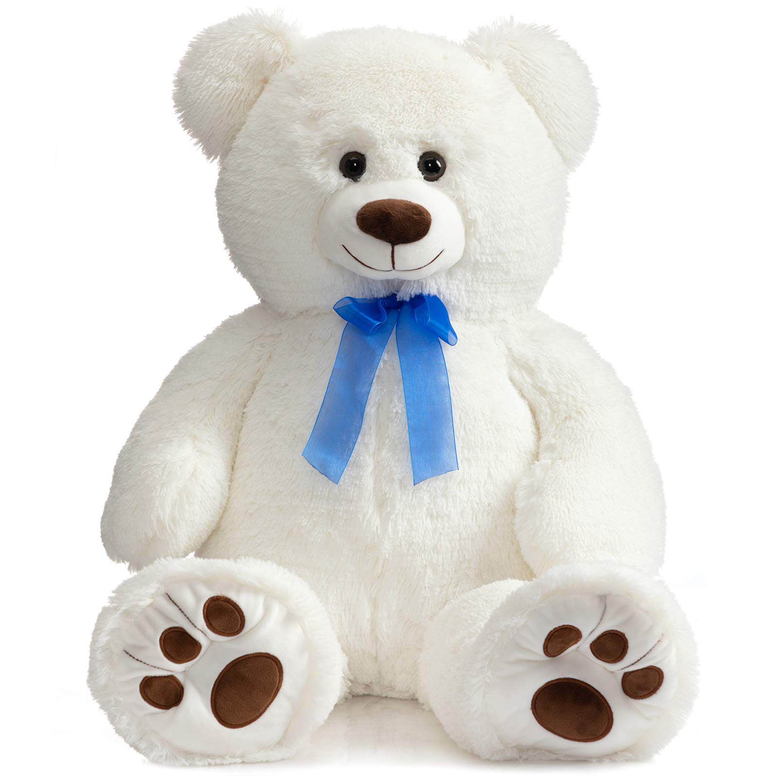 Photo 1 of HollyHOME Teddy Bear Stuffed Animal Plush Giant Teddy Bears with Footprints Big Bear 36 inch White