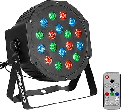 Amazon Color Sage ステージライト 舞台照明 18個 Led スポットライト 80w Rgb Dmx512 ディスコライト 自走機能 音声起動 ステージ照明 多色変化 ストロボ 誕生日 ディスコ カラオケ パーティー ステージ Ktv バー 照明用ライト リモコン付き 18led Rgb Color Sage