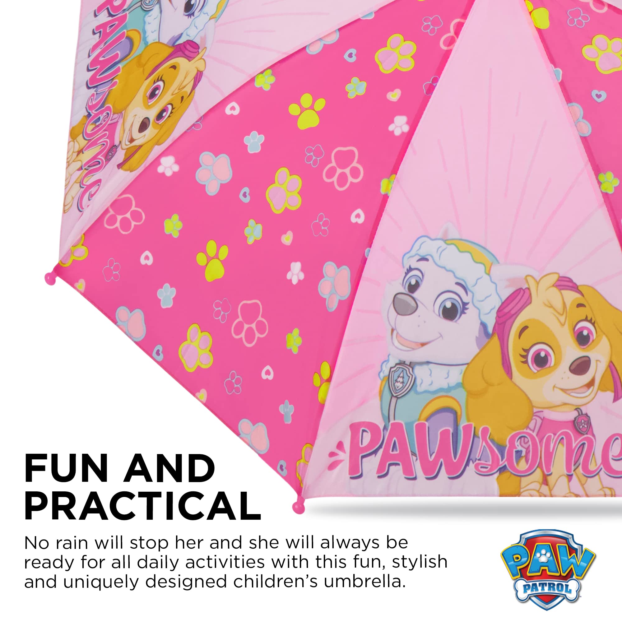 Nickelodeon Kids Umbrella, Paw Patrol Toddler and Little Boy Rain Wear for Ages 3-6