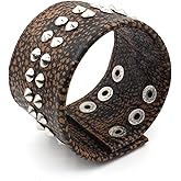 Scddboy Leather Bracelet for Men Women,Punk Faux Braided Wrap Leather Bracelet