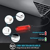 Defurhome LED Rear Bike Tail Light 2 Pack USB Rechargeable Waterproof 4 Modes view 4