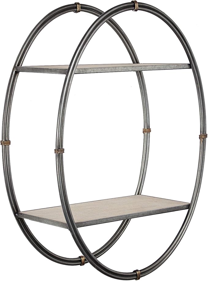 Amazon Com American Art Decor Wood And Metal Hanging Oval Wall Shelf And Rack Farmhouse Decor Home Kitchen