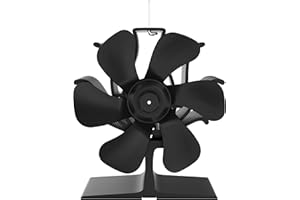 TITECK Wood Stove Fan Heat Powered: Small Fireplace Fan Non Electric Stove Fans Fits Camping Stoves/Log Burner Wood Burning Stoves/Pellet Heater RV Stoves Tent Accessories (6 Blades)