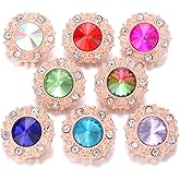 Lovglisten Rose Gold Flowers Style Snap Jewelry Charms fit 18mm -20mm Snaps Button Jewelry pack of 8pcs