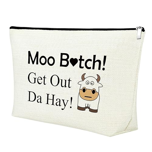 Mxrymvu Cow Lover Gift Makeup Bag Cow Themed Gifts Cosmetic Bag Funny Cute  Christmas Birthday Present for Animal Lover Farm Best Friend Sister Travel 
