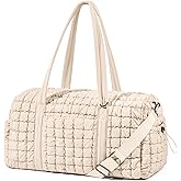 Quilted Travel Duffle Bag for Women Medium Weekender Bag Puffer Overnight Bag Large Soft Puffy Duffel Bag Carry-On Gym Bag Lightweight Personal Item Travel Bag for Trips Business Sport Airplane