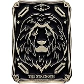 Uijokdef Vintage Tarot Card The Magician Enamel Pin, Black and Gold Metal Brooch, Mystical Design, 1.18x0.83 Inch