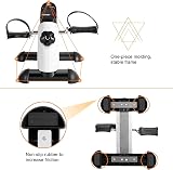 Uten Mini Exercise Bike Pedal Exerciser Resistance Cycle White view 4