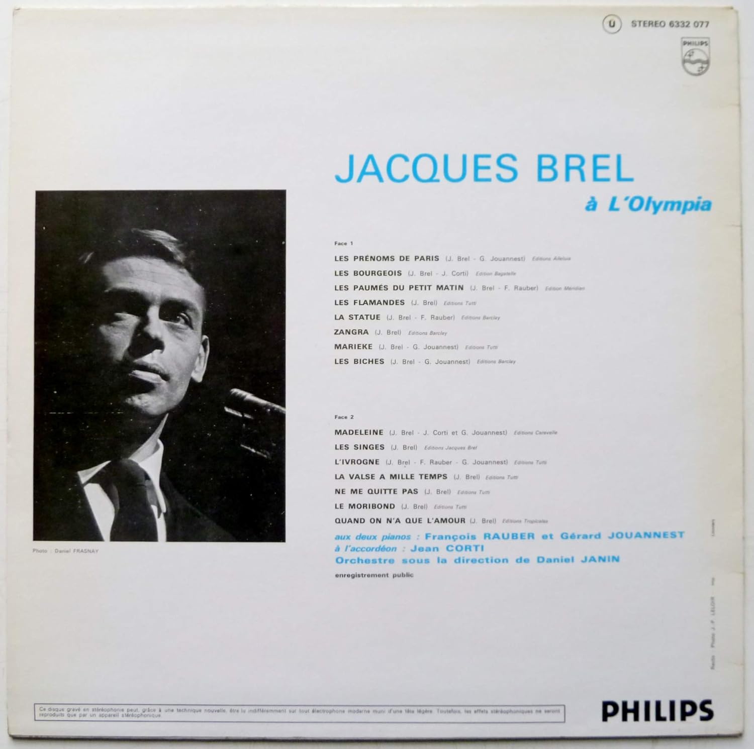 Jacques Brel Enregistrement Public A L Olympia 1961 Jacques Brel Amazon Fr Musique