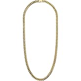 AURA ESSENCE JEWELRY Gold Chain for Men, Women, 18K Gold Plated Men's Necklaces Chain Cuban Link Chain for Men 6mm 16/18/20/22inch