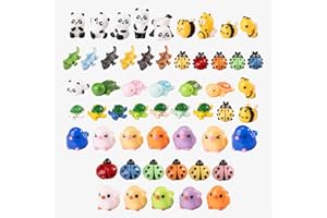 pkaoakyo Mini Small Animal Figurines, 54 Pieces Mini Marine Resin Animals, Marine Animals Decorative Decorations, Miniature Landscape Decorative Sets, Fairytale Gardens