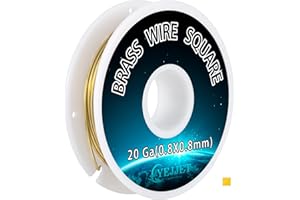 YEJJET Square Brass Wire 20 Gauge Soft Gold Brass Wire for Jewelry Making 30 Ft