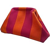 Aligoo Women Clutch Purses,Summer Beach Woven Crochet Bag 2025,Evening Handbag Dumpling Striped Ruched Cloud Purse