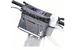 GOTINSN Bike Basket front Bag, Bicycle Insulated Handlebar Bag with Touch Screen Phone Holder Frame Tube Bag 5L Storage Bag Keep Cooling with Mesh Pockets for Riding Picnic Camping