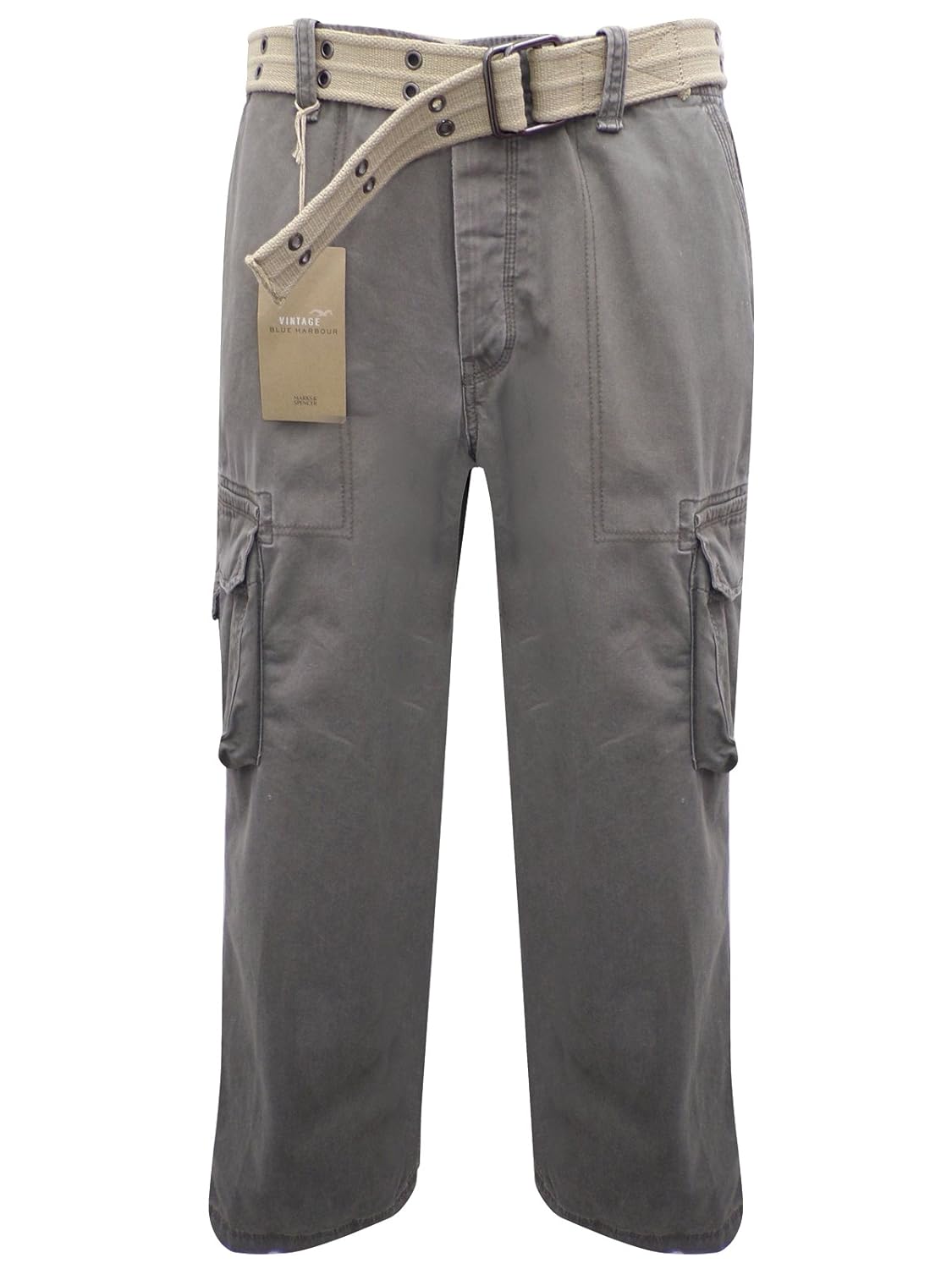 Ex Marks and Spencer Men's M&S Grey Vintage Blue Harbour Pure Cotton