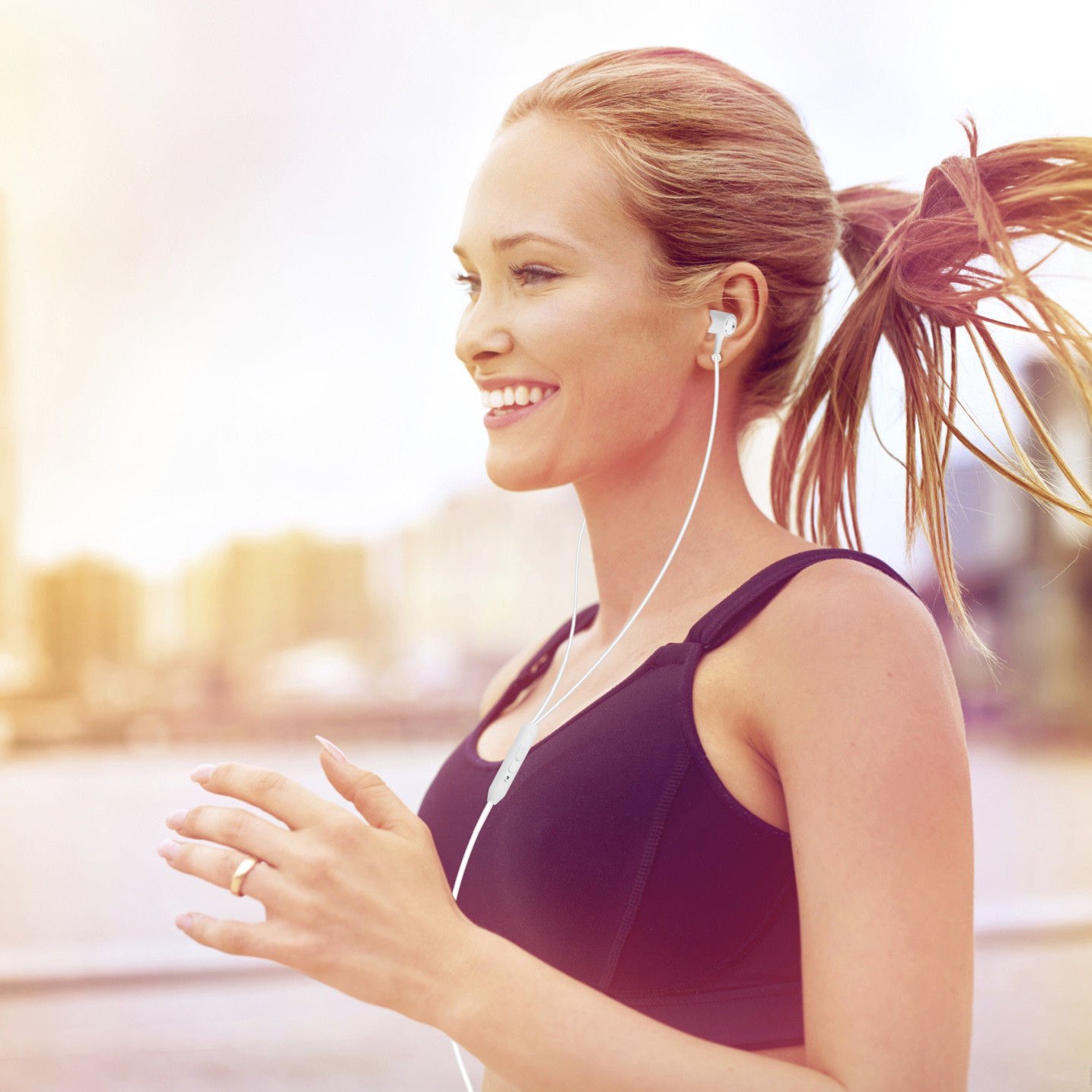 SMARTED Wired Earphones with Microphone 3.5mm Jack Volume Control Bass Noise Canceling In Ear Headphones with 4 Earbuds Runing 4.2 ft (White)