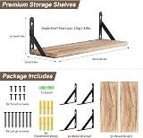 himaly Floating Shelves Set of 2 Rustic Wood Wall Shelves 16.5in view 3