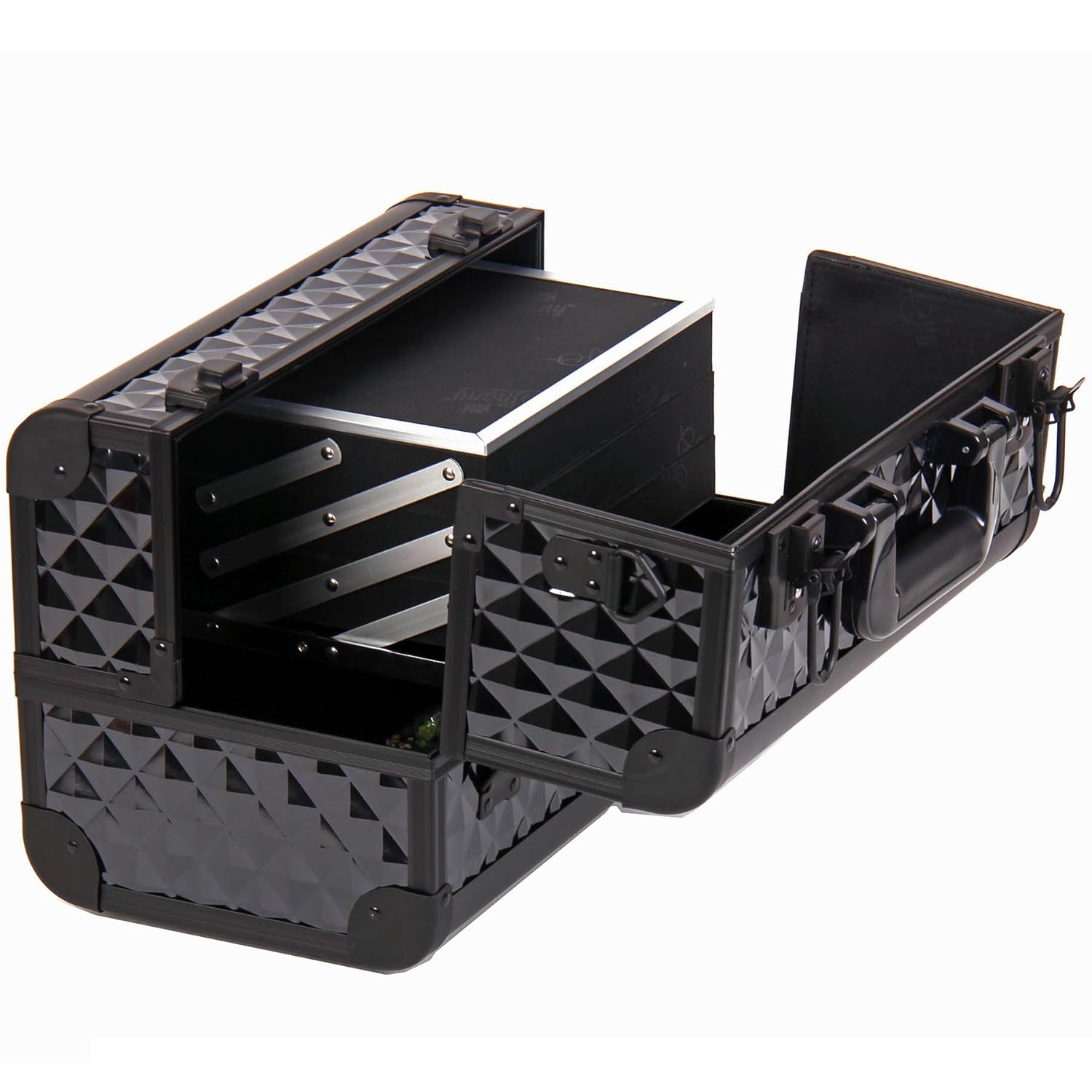 SHANY Premier Fantasy Collection Makeup Artists Cosmetics Train Case - Black Diamond : Makeup Organizer : Beauty
