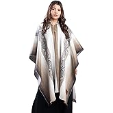 QISU Alpaca Wool Poncho, Handmade in Ecuador, Thick, Warm and Alpaca Wool Poncho, Lightweight and Soft