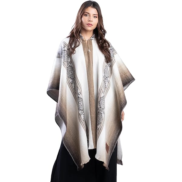 Amazon.com: DAVLINA, Alpaca Wool Poncho Hooded - Lightweight