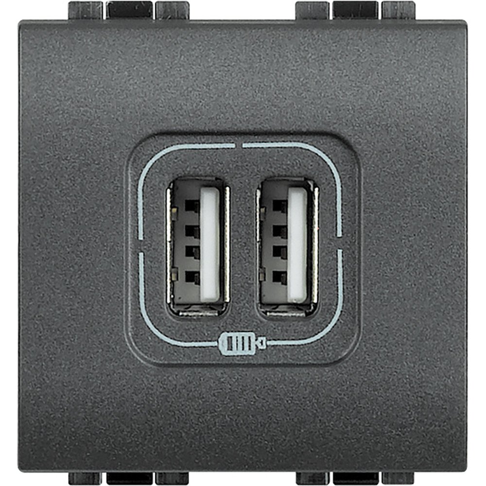 Usb 2 Way Socket Charger For Mobile Phone, Smartphone and Tablet Similar Bticino Living International L4285C2