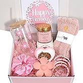 HIDDEN NUTS Birthday Gift for Teen Girls, Happy Birthday Box for Girl, Cute Preppy Stuff for Tween Girls, Christmas, Cute Daisy Aesthetic Glass Cups Tumbler Teen Gals Gifts Set 8pcs