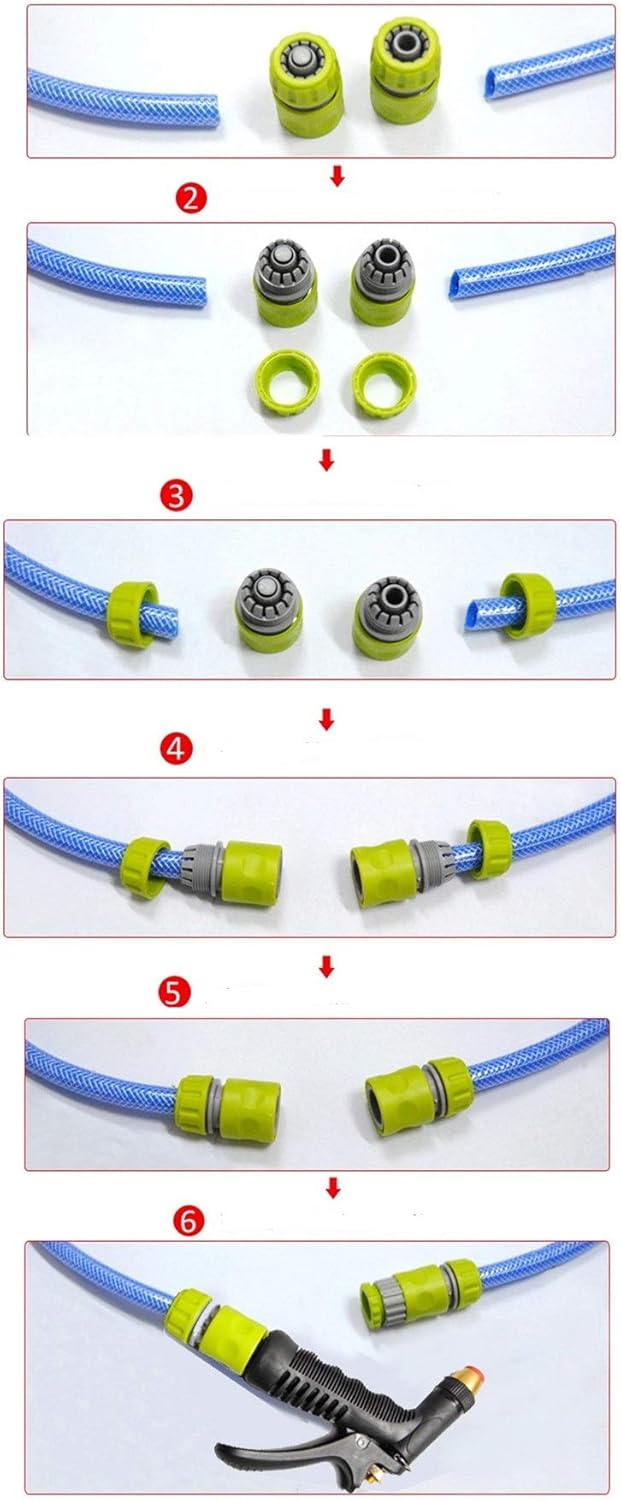 mciskin Hose Fitting Starter Set,Hose Tap Connector Kit for Watering,Car Washing,Washing Machine(1/2" Hose Pipe Quick Connector+Faucet Adapter)-4 Pack/Orange Yellow - Image 5