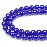 MJDCB Natural Stone Beads Sapphire Jade Round Loose Beads for Jewelry Making DIY Bracelet Necklace (10mm)