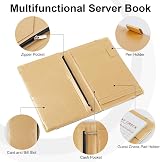 Bienbee Waitress Server Book with Zipper Pocket Black Notepad for Waiter view 3