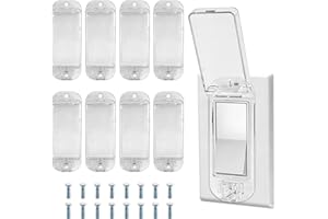 Light Switch Guard Cover, 4/8 Pack Ba b y Proof Rocker Switch Plate Cover, Clear Wall Switchs Protector Prevents Ki ds Pet fr