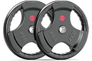 XDDIAS Rubber Weight Plates for Barbell, 2-Inch Olympic Grip Plate for Strength Training, Weightlifting and Bodybuilding in Home & Gym, Solid Cast Iron Weight Plates Pair and Sets