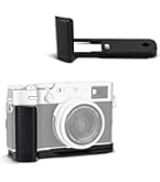 JJC Poignée D'appareil Photo Pour Fuji X100VI Fuji X100VI, Poignée En Aluminium Avec Plaque De Dégagement Rapide Arca Swiss, Support En L Antidérapant Avec Support En Cuir Microfibre, Noir