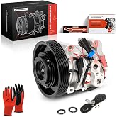 A-Premium Air Conditioner AC Compressor with Clutch | Compatible with Freightliner Cascadia 2011-2019, with 8-Groove Pulley