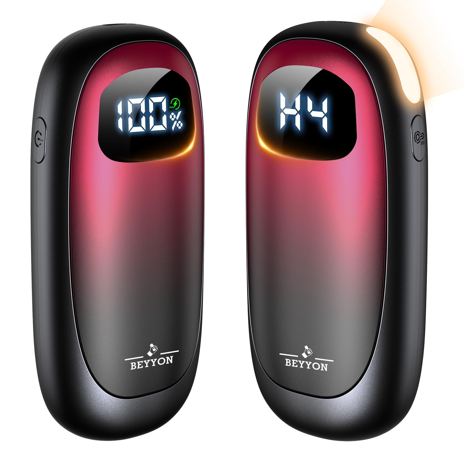 Hand Warmers Rechargeable-Electric Hand Warmers, Max 16 Hrs Warmth Up to 127℉, LED Display & Flashlight, Dual-Side Heating Portable Heater, Hunting Camping Essentials, Gifts for Men Women Raynauds Image