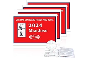 OTIIPOR Mahjong Cards, Large Size Mahjong 2024 Standard Hands and Rules - 4 PCS