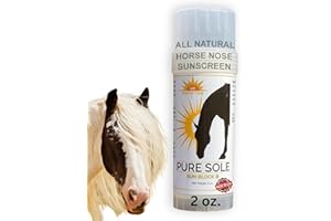 Horse Sunscreen - Nose Sun Protection - All Natural SPF Ingredients with Non-Nano Zinc Oxide - Pure Sole Equine Sun Block - Essential Summer Horse Care and Horse Grooming Supplies, 2 oz. Push Up Stick
