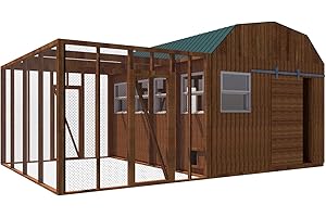 Chicken Coop Plans 12 x 16 Poultry Hen House with Run Kennel Build Your Own