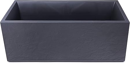 Ondis24 Pflanzkubel Blumenkubel Blumentopf Vulkan Pierre 100cm Schiefer Optik Mit Wasserspeicher Pflanzenkasten Hoch Winterfest Anthrazit Amazon De Garten