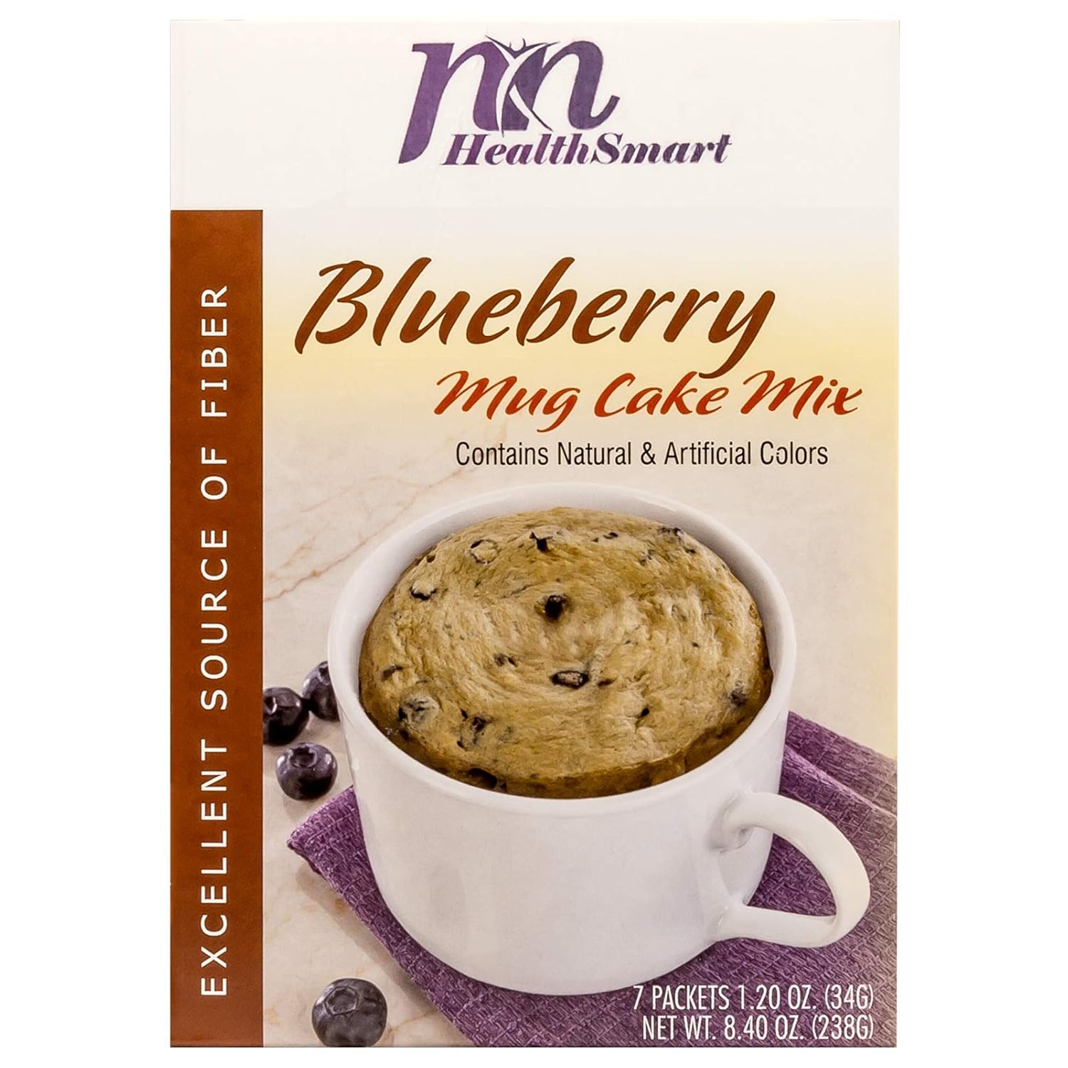 Amazon Com Healthsmart High Protein Blueberry Mug Cake Mix 15g Protein Low Calorie Low Net Carbs Low Fat High Fiber Gluten Free Keto Diet Friendly Ideal Protein Compatible 7 Individual Servings Kitchen