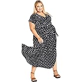 Avenue Womens Avenue Plus Size Dress Havana Maxi Pr in Navy Spot