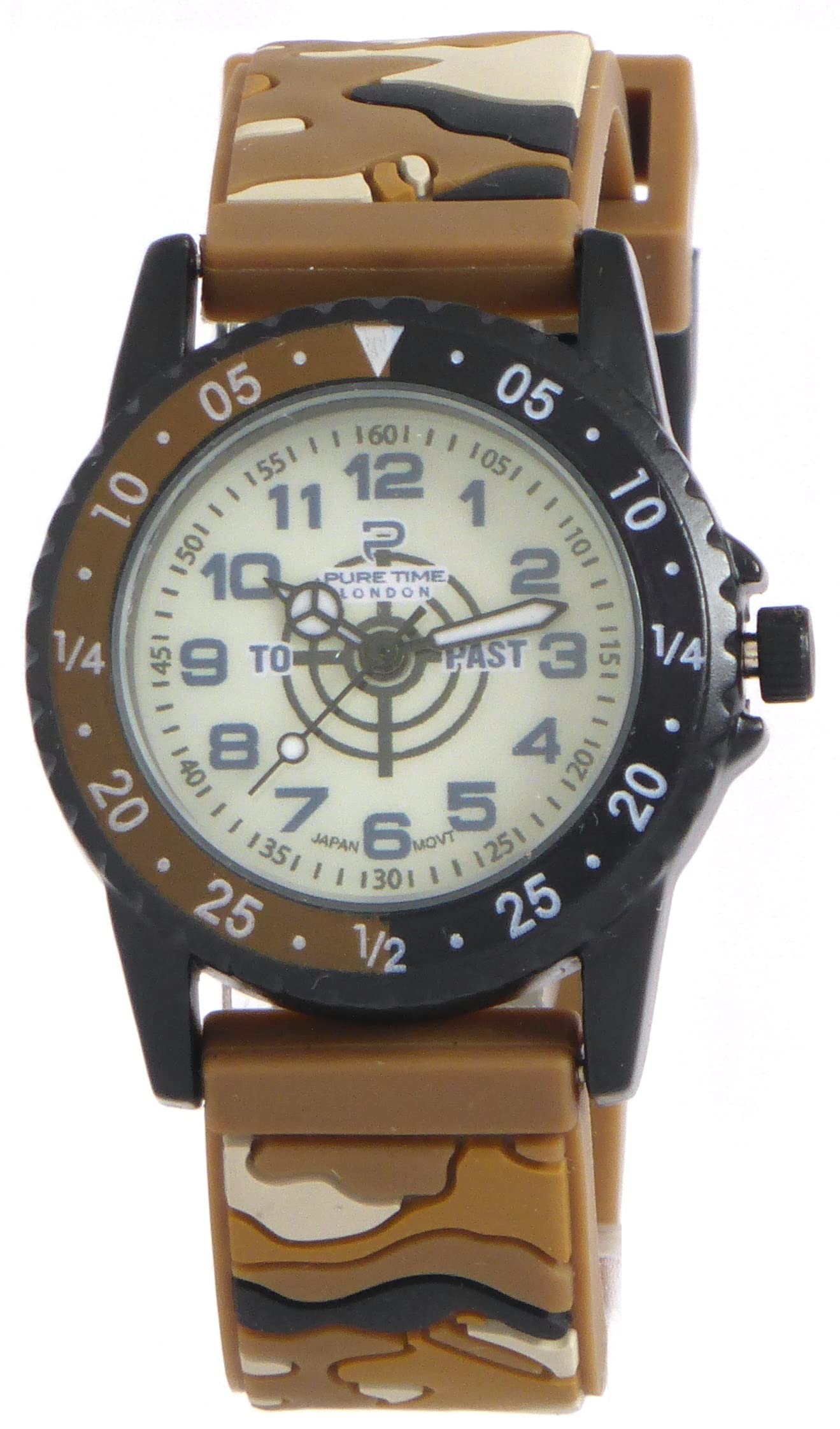 Pure Time London Children's 3D Camouflage Strap Time Teacher Watch