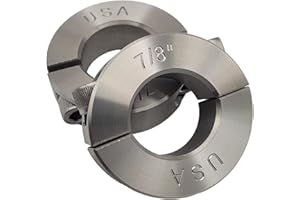 Coastal Shaft Collars - 0.875" Bore Diameter - Clamping Two Piece Shaft Collar - 303 Stainless Steel (2 Pack)