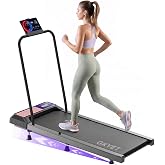 Gkyet Walking Pad Treadmill with Handle Bar, 8% Incline Under Desk Treadmill | 2.5HP Quiet Motor, 265 lb Capacity, 0.6-4 MPH Speed, 15 x 35.4 in Belt, Compact for Home Office and Small Spaces