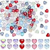 Ornaland 150 Pcs Glass Heart Beads for Jewelry Making Frosted Glass Spacer Beads for Bracelets Necklace Ornaments DIY Craft